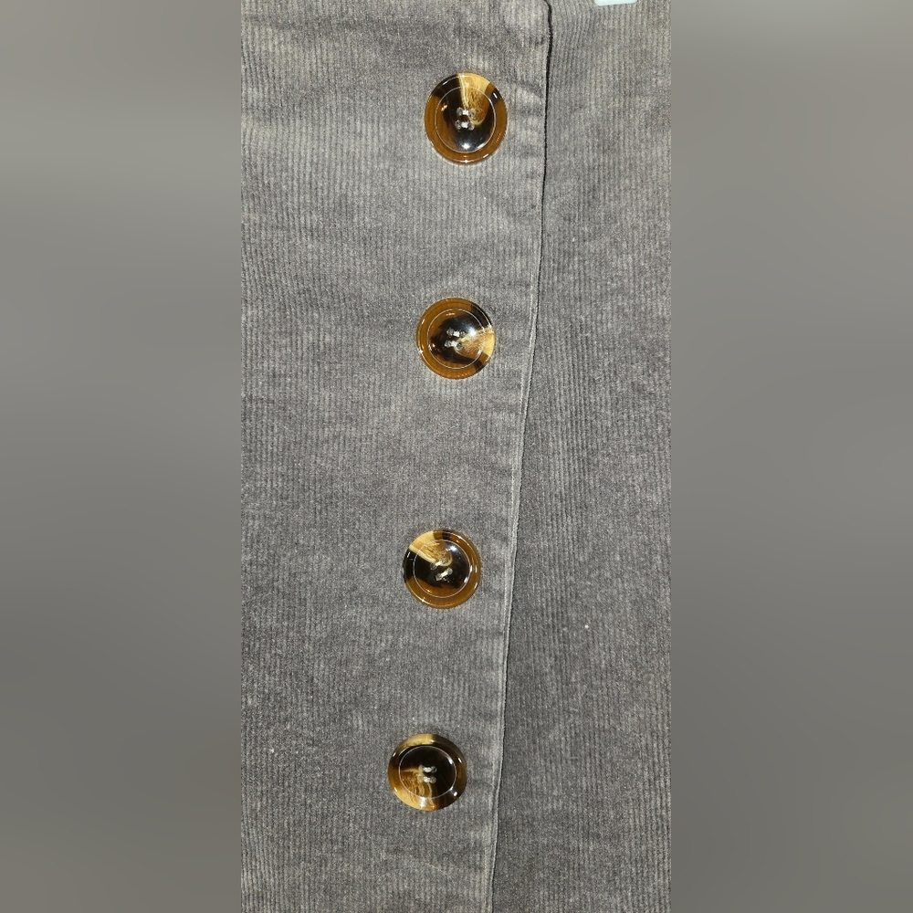 Altar'd State Asymmetrical Mini Wrap Skirt Gray Button Down Zippered Bac… - Picture 3 of 4